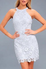 Clistos Lace Halter Wrapped Skirt Cocktail Dress - View 42 | Clistos