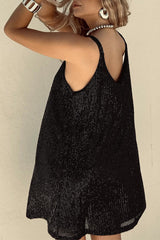 Sparkling V-Neck Sling Sequin Party Dress - View 15 | Clistos