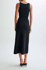 Elegant buckle knit midi dress - View 23 | Clistos
