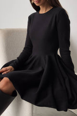 Ruched O-Neck Knit Sweater Dress - View 10 | Clistos