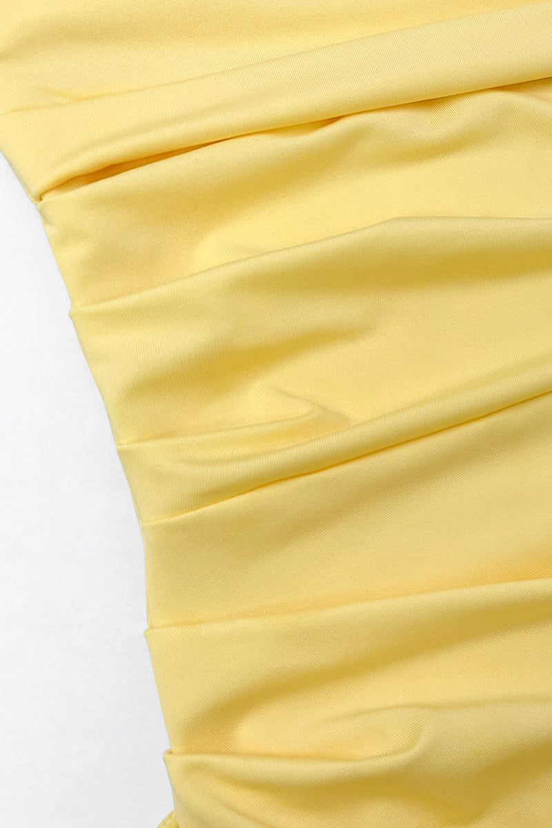 Clistos Strapless Slit Evening Gown with Flounce Detail - View 15 | Clistos
