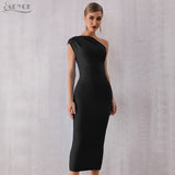 Clistos One Shoulder Ruched Midi Dress - View 7 | Clistos