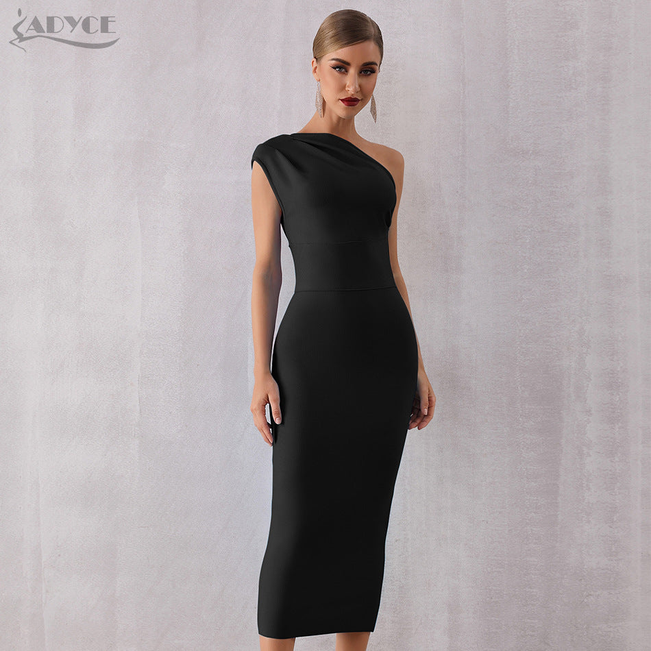 Clistos One Shoulder Ruched Midi Dress - View 7 | Clistos