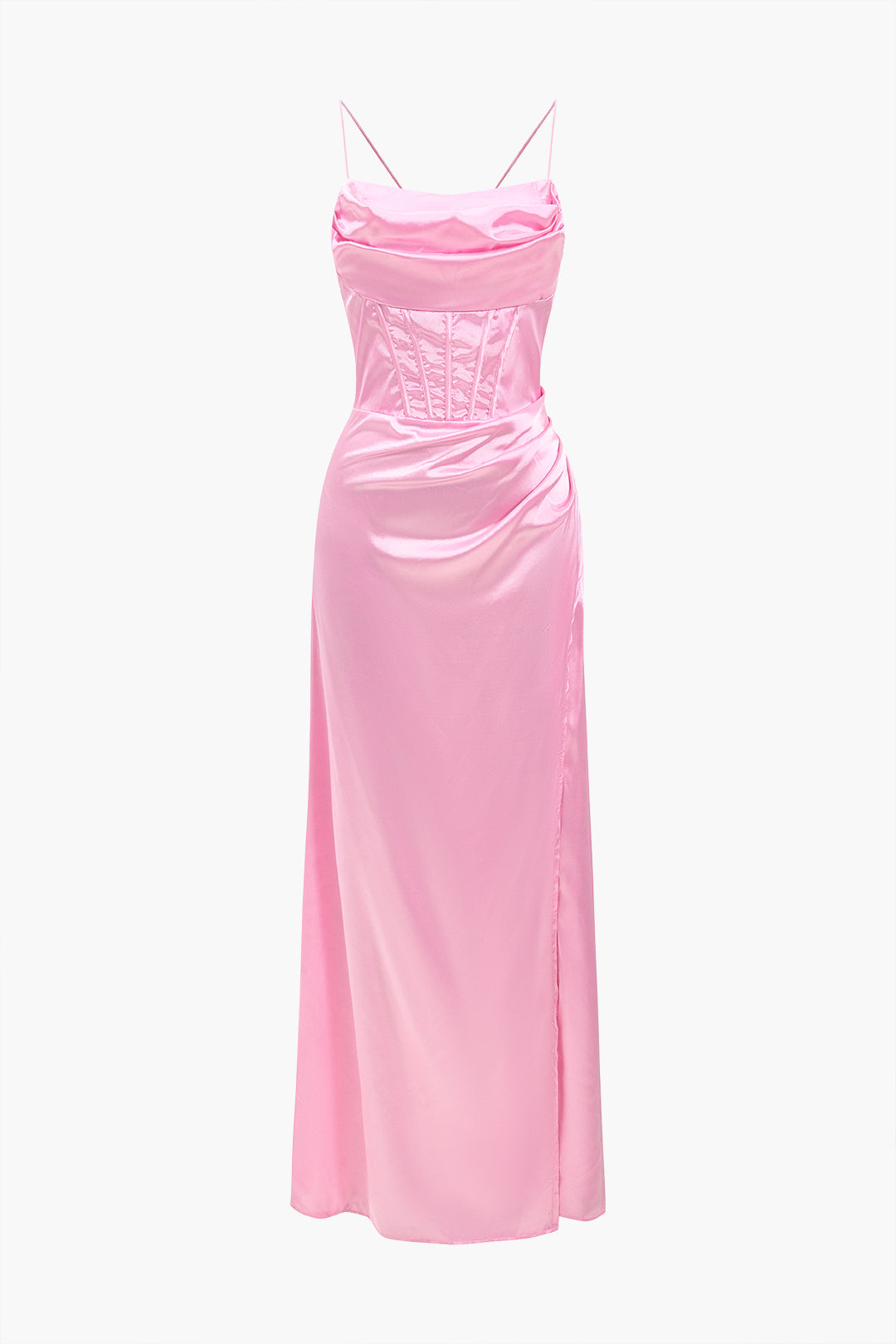 Clistos Corset Cowl Neck High Slit Maxi Dress - View 21 | Clistos