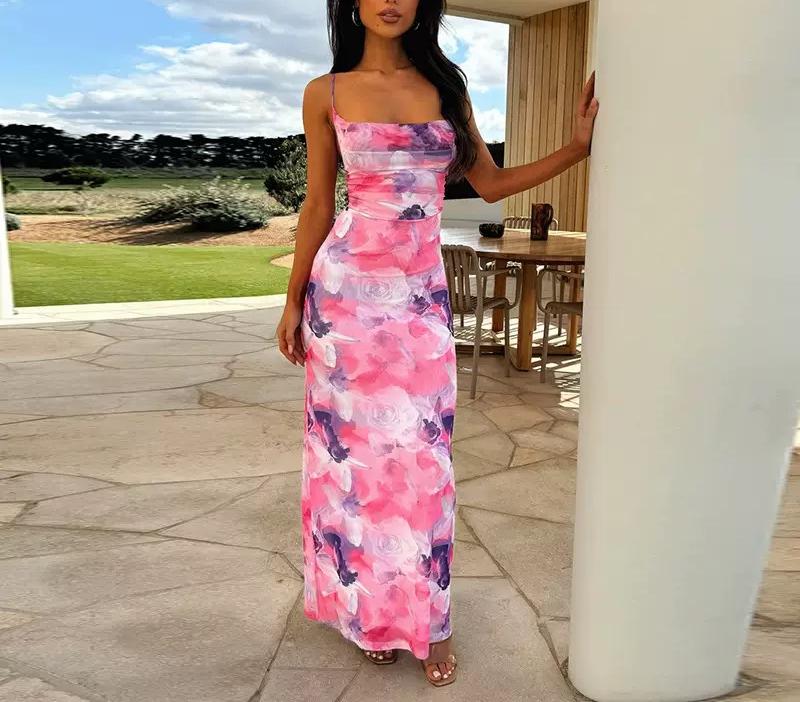 Clistos Off Shoulder Ruched Maxi Dress with Back Slit - View 6 | Clistos
