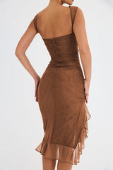 Bay Leaf Ruffle Midi Dress - View 16 | Clistos