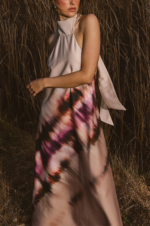 Clistos Halter Backless Maxi Dress - View 6 | Clistos