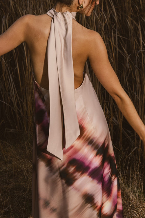 Clistos Halter Backless Maxi Dress - View 7 | Clistos