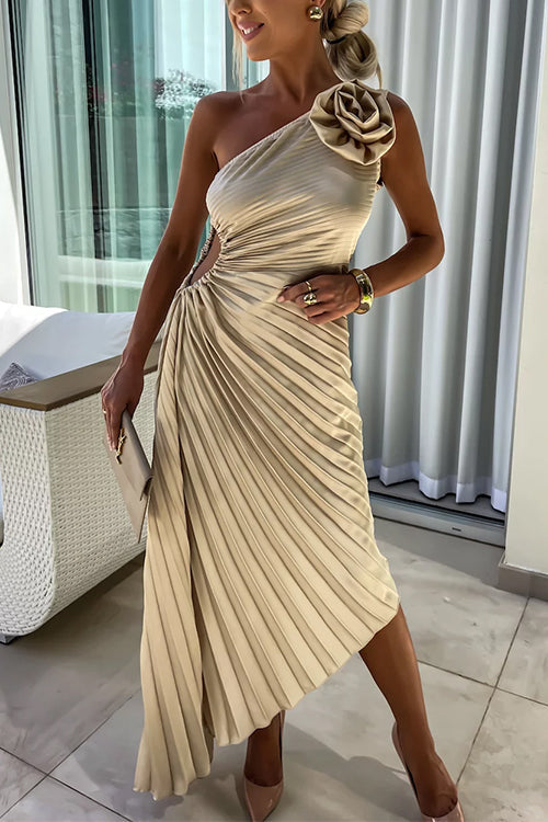 Fuchsia Rose One Shoulder Maxi Dress - View 8 | Clistos