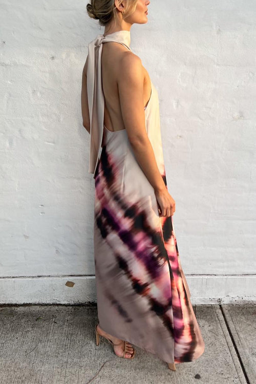 Clistos Halter Backless Maxi Dress - View 9 | Clistos