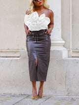 Strapless floral tube crop top - View 22 | Clistos