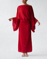 Bat sleeve lace midi dress - View 8 | Clistos