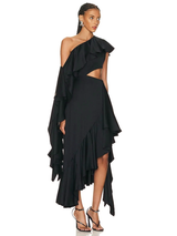 Asymmetrical Cutout Midi Dress - View 6 | Clistos