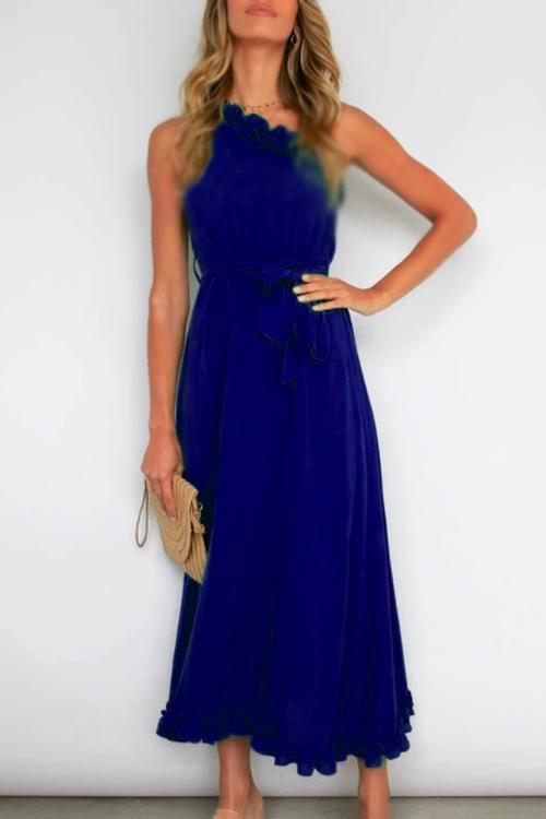 Clistos one shoulder ruffle swing dress - View 6 | Clistos