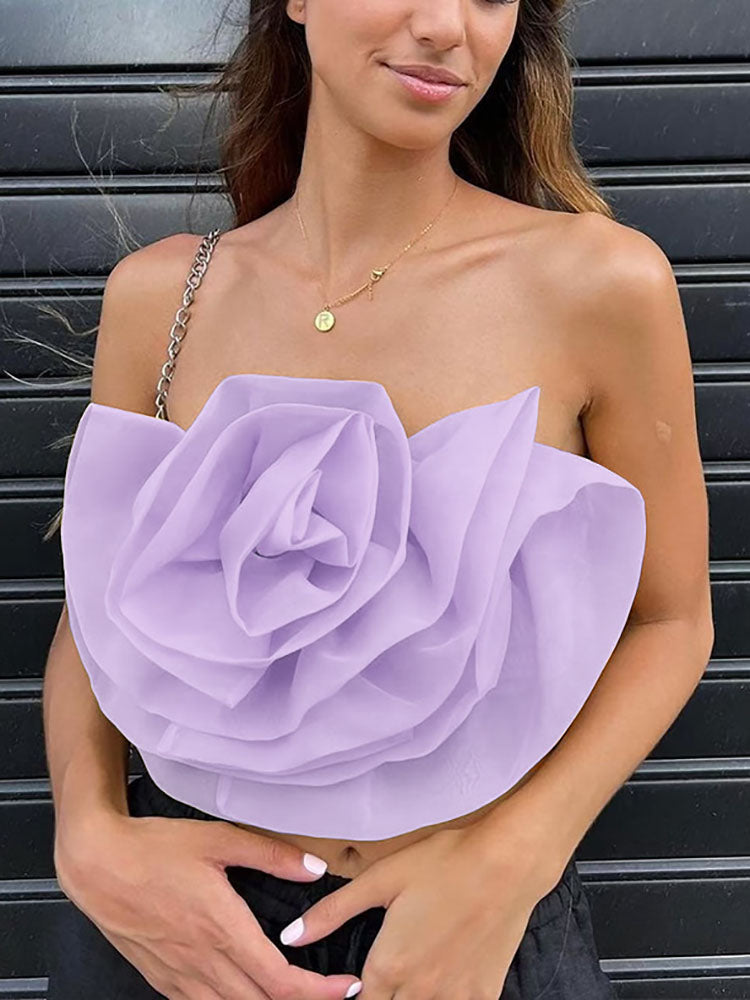 Strapless floral tube crop top - View 20 | Clistos