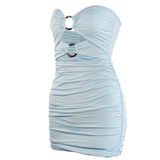 Clistos Dory Strapless Ruched Bodycon Mini Dress - View 6 | Clistos