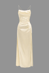 Clistos Corset Cowl Neck High Slit Maxi Dress - View 16 | Clistos
