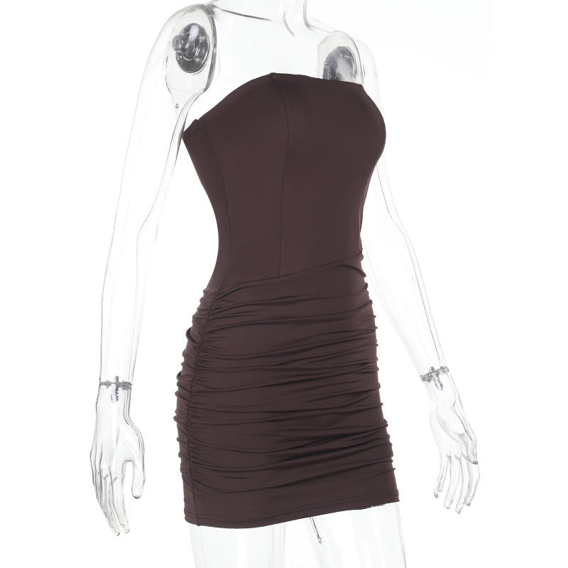 Strapless ruched bodycon mini dress - View 6 | Clistos