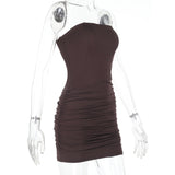 Strapless ruched bodycon mini dress - View 6 | Clistos