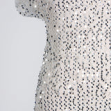 Sequin Mock Neck Mini Dress - View 6 | Clistos