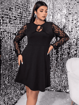 Lace Sleeve Keyhole Midi Dress - View 8 | Clistos