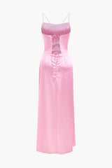 Clistos Corset Cowl Neck High Slit Maxi Dress - View 22 | Clistos