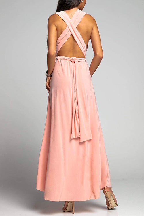 Clistos Criss Cross Back Maxi Dress - View 6 | Clistos