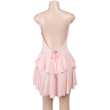 Clistos V-Neck Ruffle Mini Dress - View 6 | Clistos