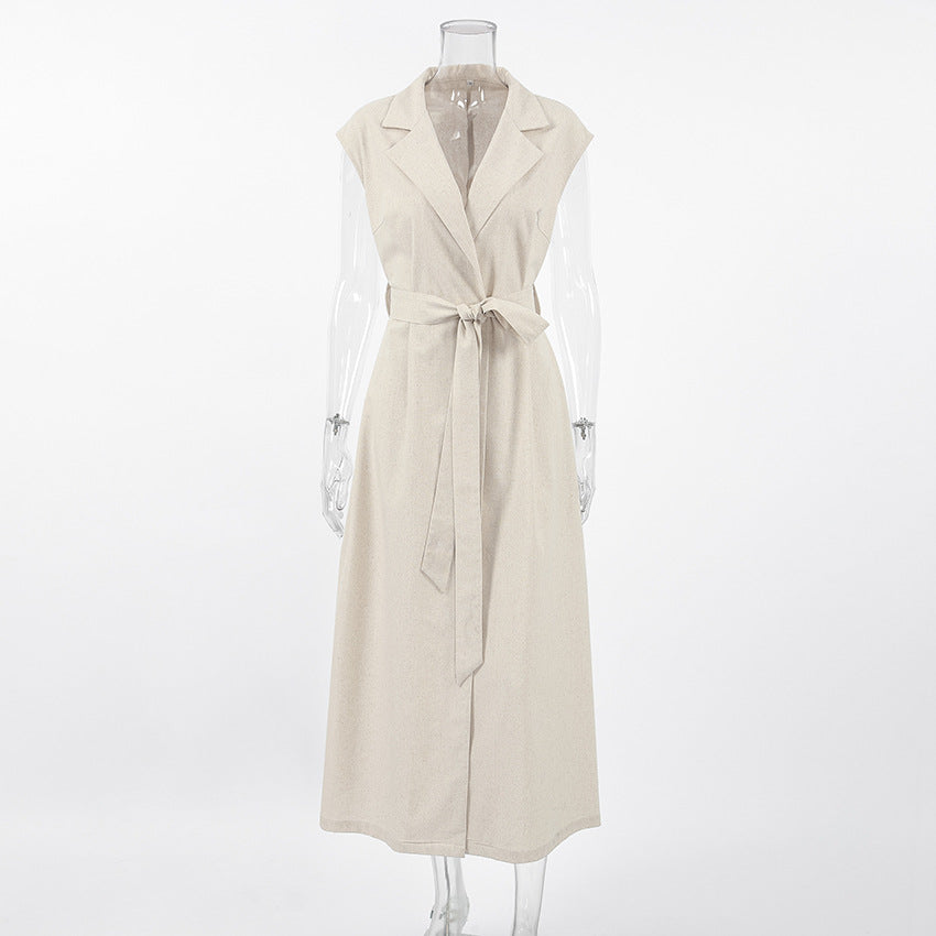 Belted linen midi shirt dress - View 12 | Clistos