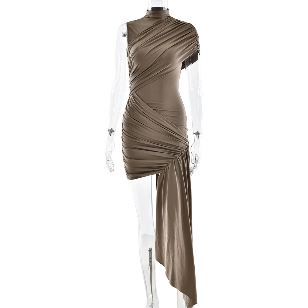 Clistos Gema Ruched Mock Neck Bodycon Mini Dress - View 8 | Clistos