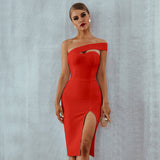 One shoulder split bandage dress by Clistos - View 10 | Clistos