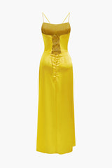 Clistos Corset Cowl Neck High Slit Maxi Dress - View 28 | Clistos
