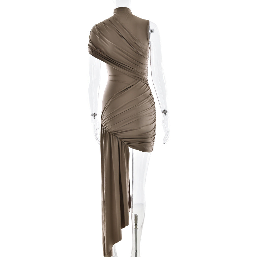 Clistos Gema Ruched Mock Neck Bodycon Mini Dress - View 9 | Clistos