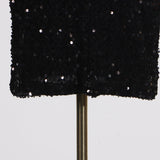 Sequin bodycon mini dress with high neckline and cap sleeves - View 10 | Clistos
