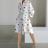Clistos elegant polka dot collared midi dress - View 12 | Clistos