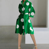 Clistos elegant polka dot collared midi dress - View 11 | Clistos