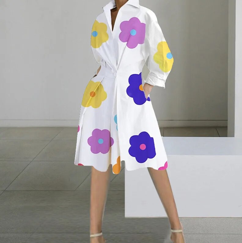 Clistos elegant polka dot collared midi dress - View 13 | Clistos