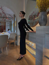 Ribbed knit long sleeve bodycon dress - View 8 | Clistos