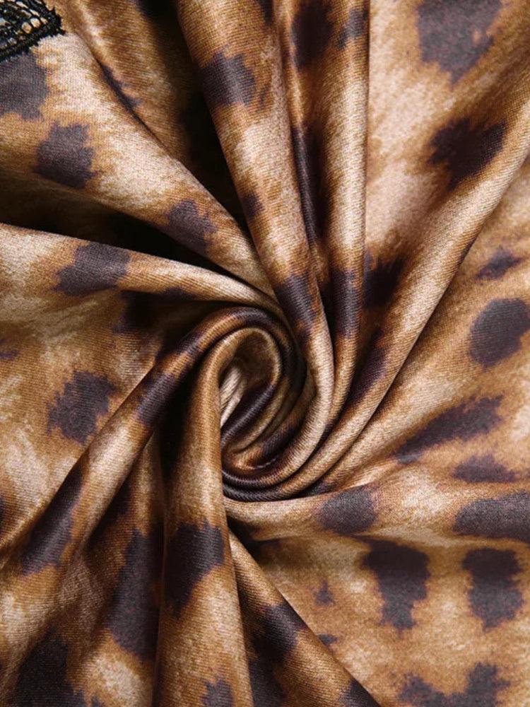 Leopard Lace Slip Mini Dress - View 6 | Clistos