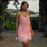 Doriana Feather Mini Dress - View 10 | Clistos
