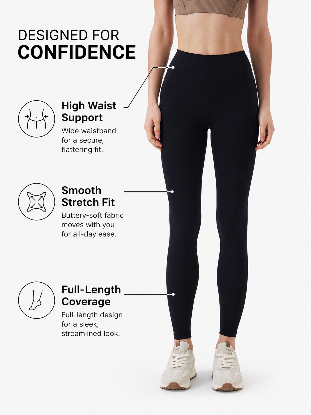 SculptFlex Brushed High Waist Yoga Leggings for Women