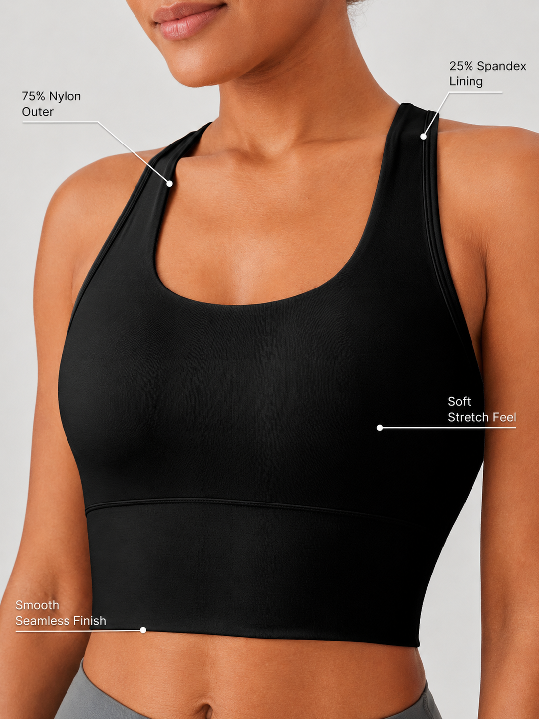 CoreLuxe Seamless Longline Sports Bra for Women