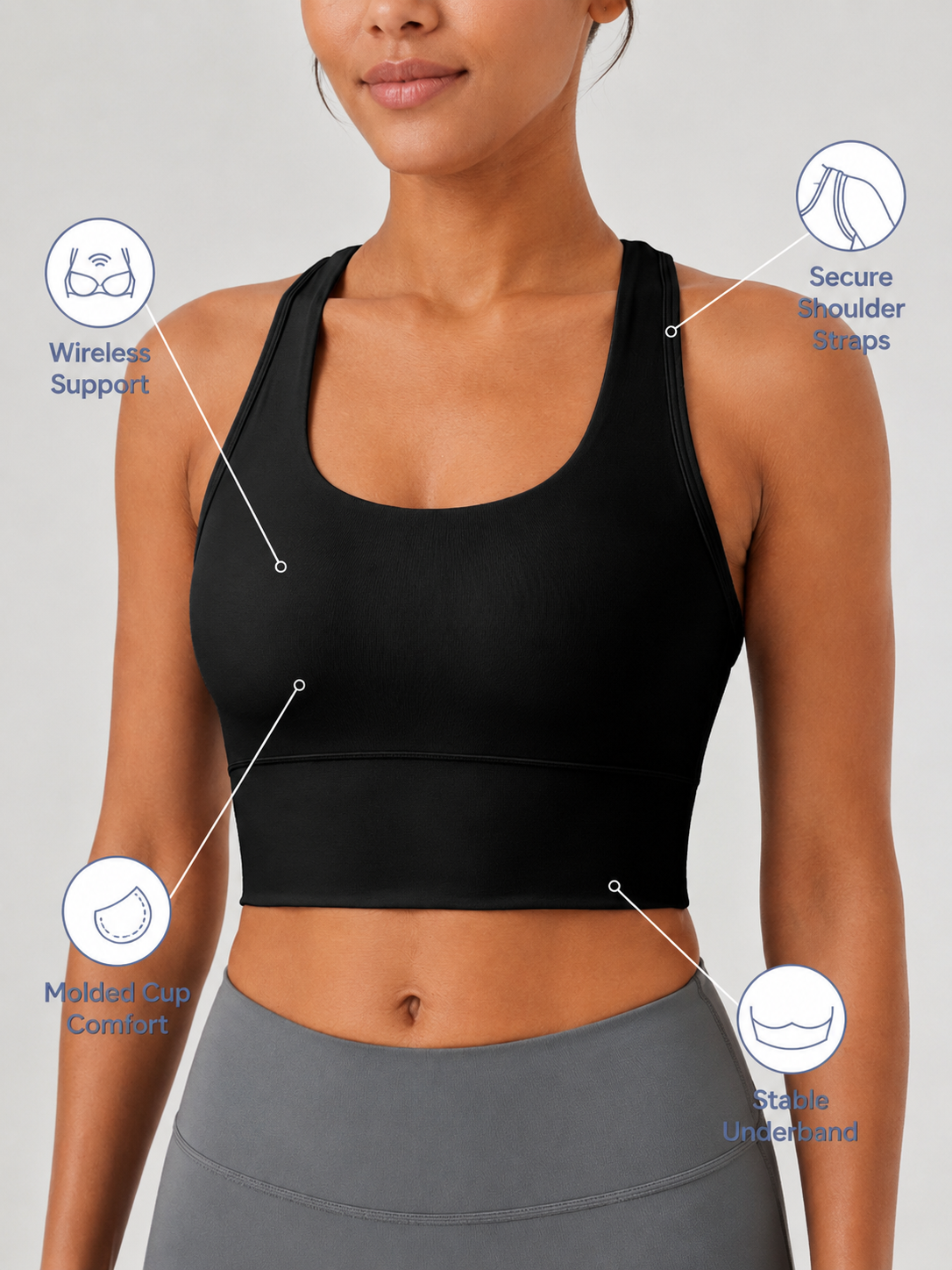 CoreLuxe Seamless Longline Sports Bra for Women
