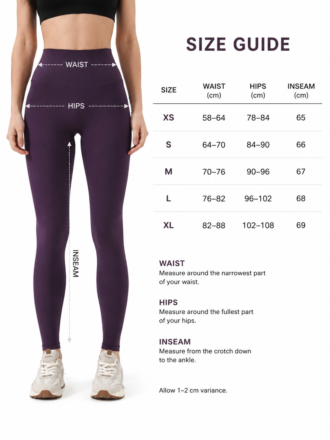 SculptFlex Brushed Blackcurrant Yoga Leggings for Women