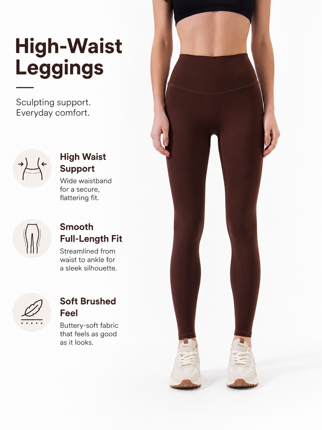 SculptFlex Brushed Contour Yoga Leggings for Women