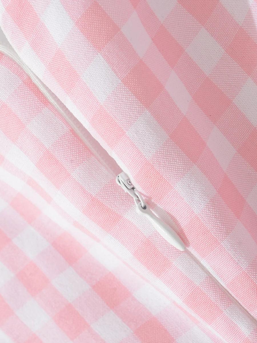 Clistos Gingham Bow Neck Mini Dress - View 7 | Clistos
