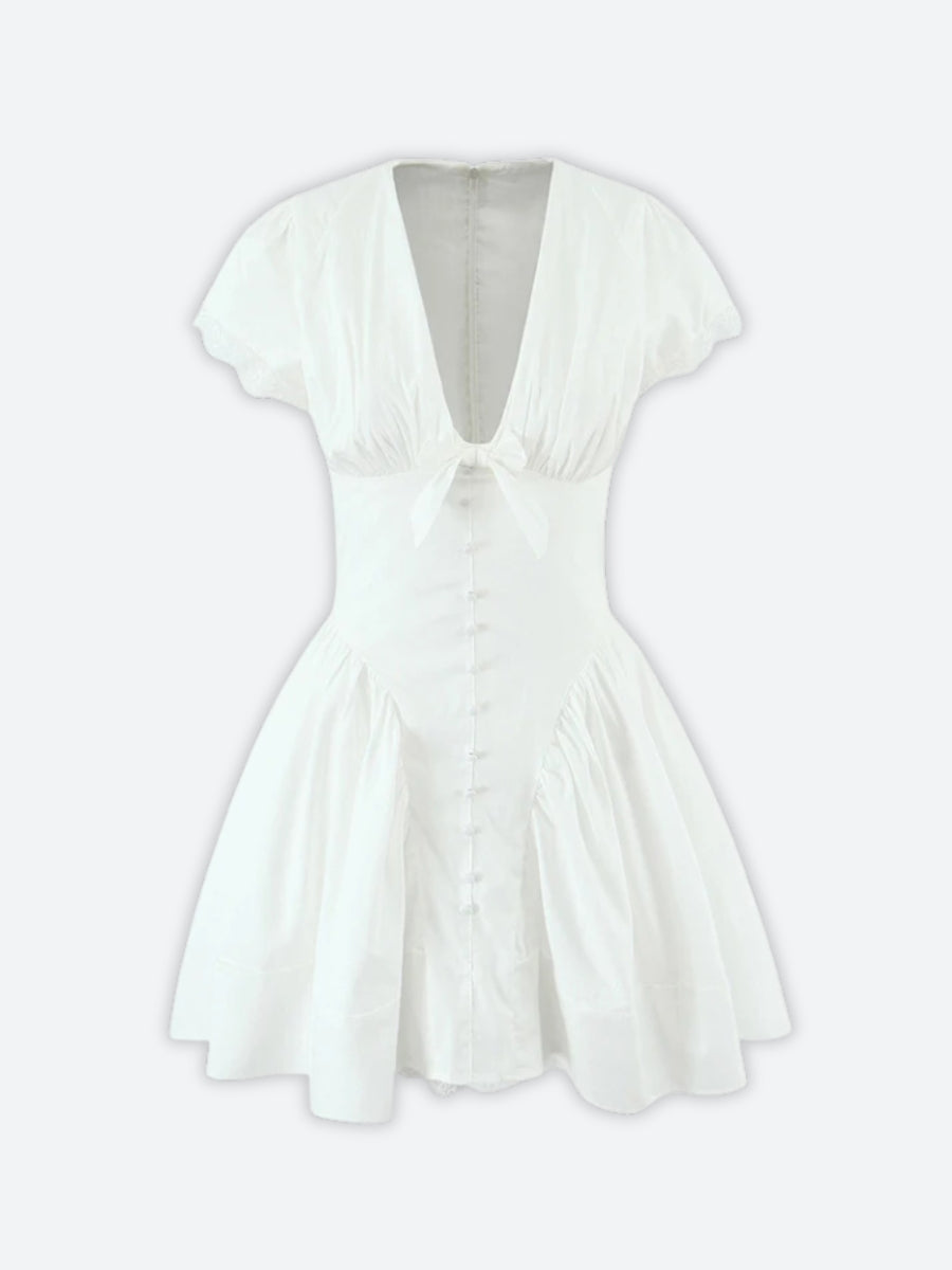 Clistos Gingham Bow Neck Mini Dress - View 8 | Clistos