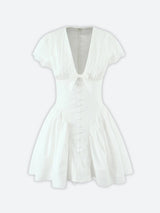 Clistos Gingham Bow Neck Mini Dress - View 8 | Clistos