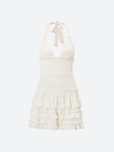 Halter neck ruffle mini dress - View 6 | Clistos