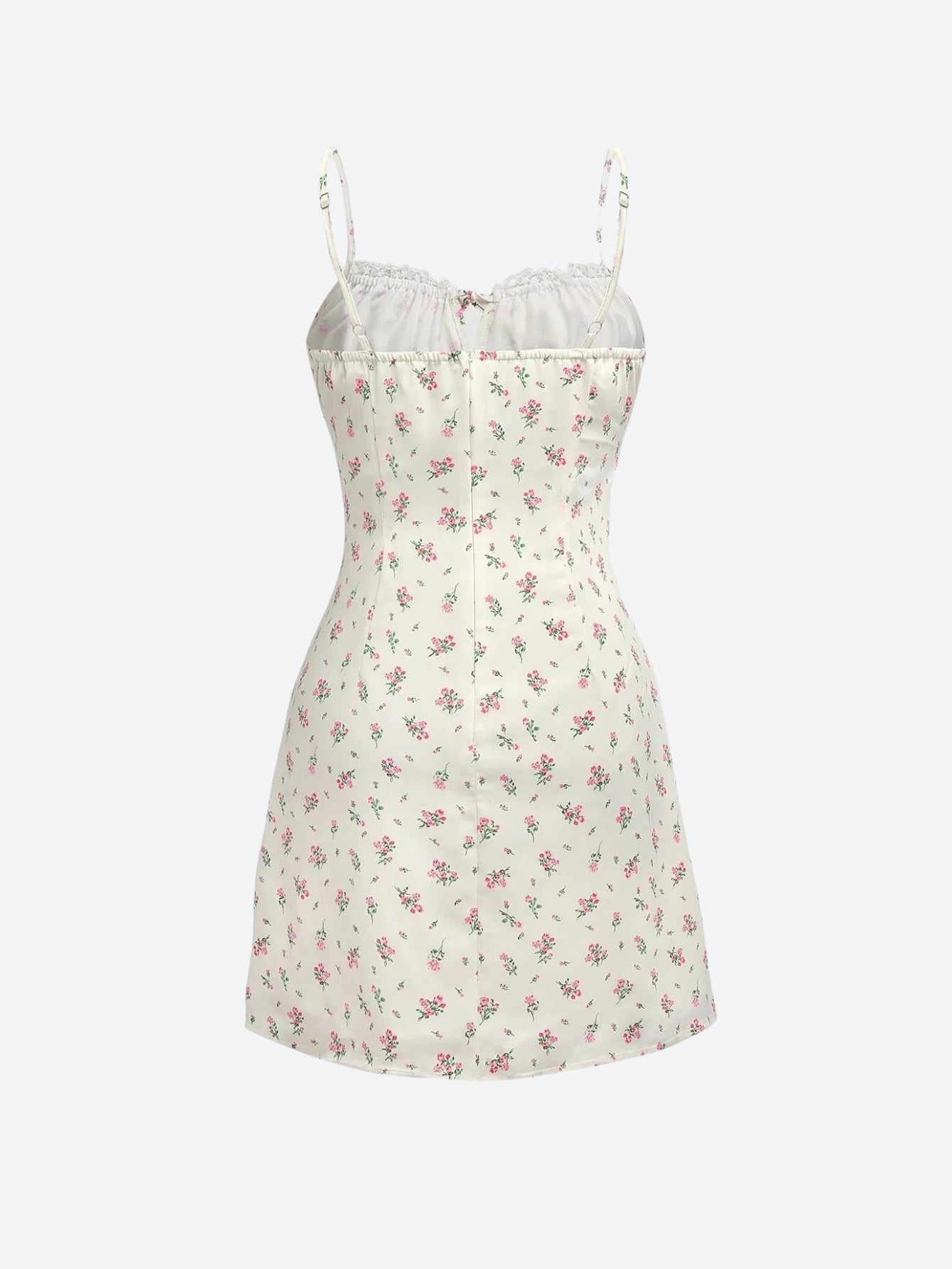 Clistos floral ruched mini dress with spaghetti straps - View 6 | Clistos